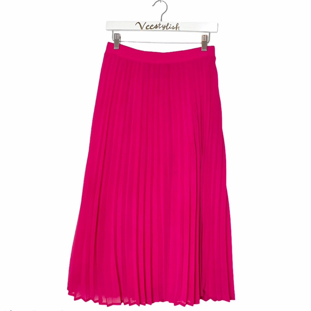 A New Day pleated midi skirt pink stretch waist